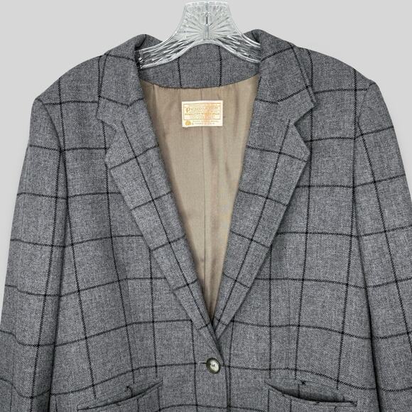 Pendleton 100% Virgin Wool Plaid Blazer - Picture 2 of 5